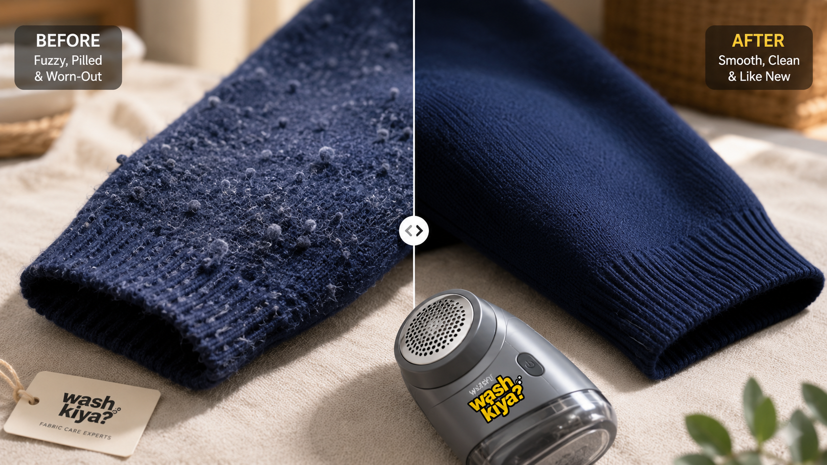 How to remove fuzz balls and pilling from clothes safely - Wash Kiya laundry tips