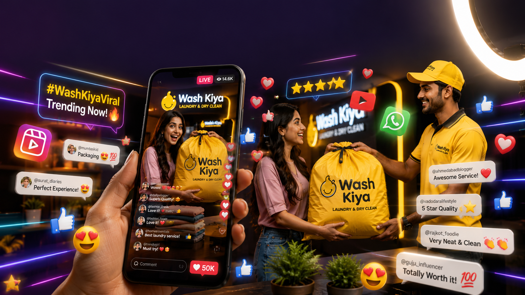 Most viral laundry franchise in India - Wash Kiya trending on social media and reels