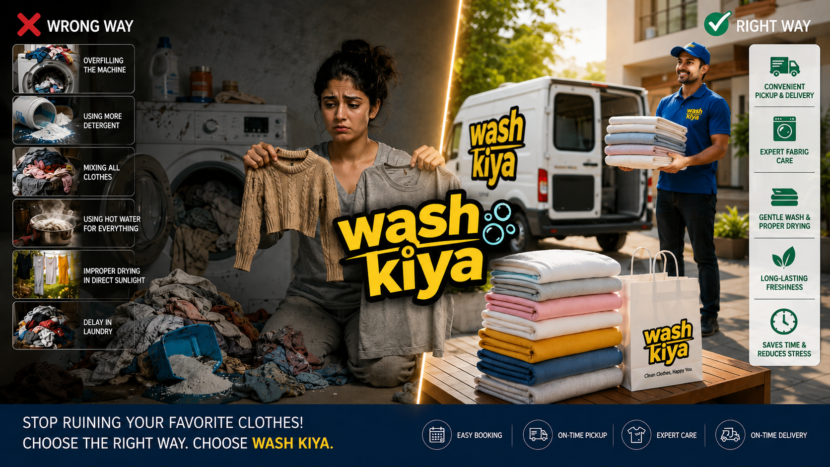 Avoid common laundry mistakes - Wash Kiya, India's No. 1 laundry franchise
